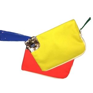 Zaldy colorblock makeup bags / cosmetic bag / travel yellow orange summer